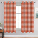 Cotton Gingham Check Orange 5ft Window Curtains Pack Of 2 freeshipping - Airwill