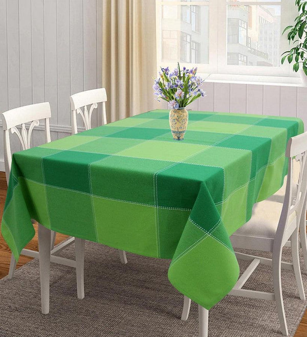 Cotton 4 Way Dobby Green 4 Seater Table Cloths Pack Of 1