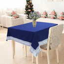 Cotton Blue With Lace Border 2 Seater Table Cloths Pack Of 1 freeshipping - Airwill