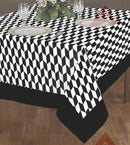 Cotton Classic Diamond Black With Plain Border 2 Seater Table Cloths Pack Of 1 freeshipping - Airwill