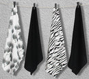 Cotton White and Black Neem leaf Kitchen Towels Pack Of 4 freeshipping - Airwill
