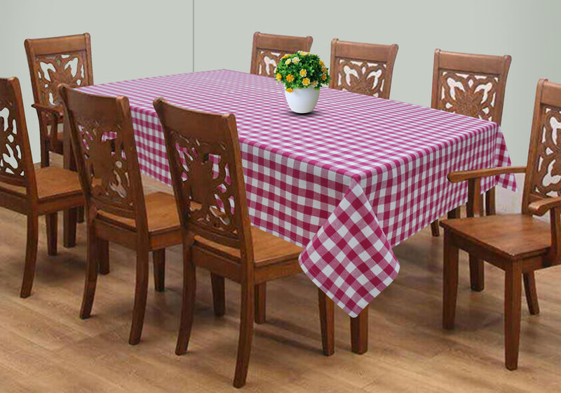 Cotton Gingham Check Rose 8 Seater Table Cloths Pack Of 1 freeshipping - Airwill