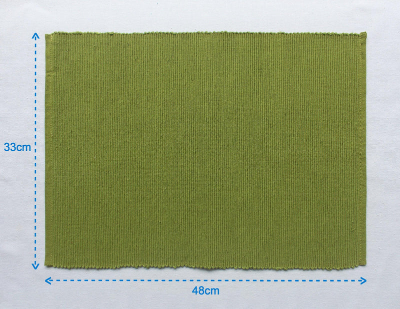 Cotton Solid Green Table Placemats Pack Of 4 freeshipping - Airwill