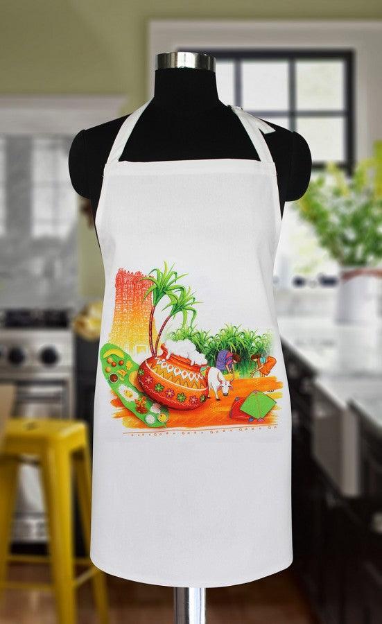 Cotton Design Pongal Free Size Apron Pack Of 1 freeshipping - Airwill