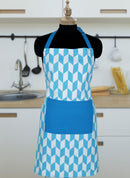 Cotton Classic Diamond Sky Blue Free Size Apron Pack of 1 freeshipping - Airwill