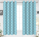 Cotton Classic Diamond Sea Blue 5ft Window Curtains Pack Of 2 freeshipping - Airwill