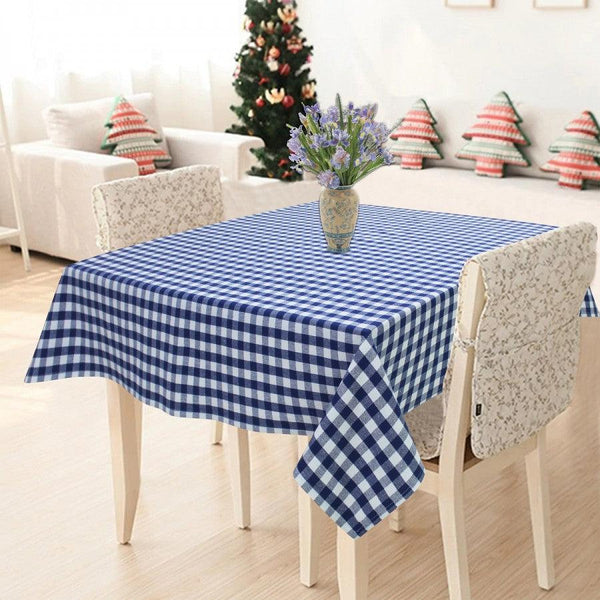 Cotton Gingham Check Blue 2 Seater Table Cloths Pack Of 1 freeshipping - Airwill