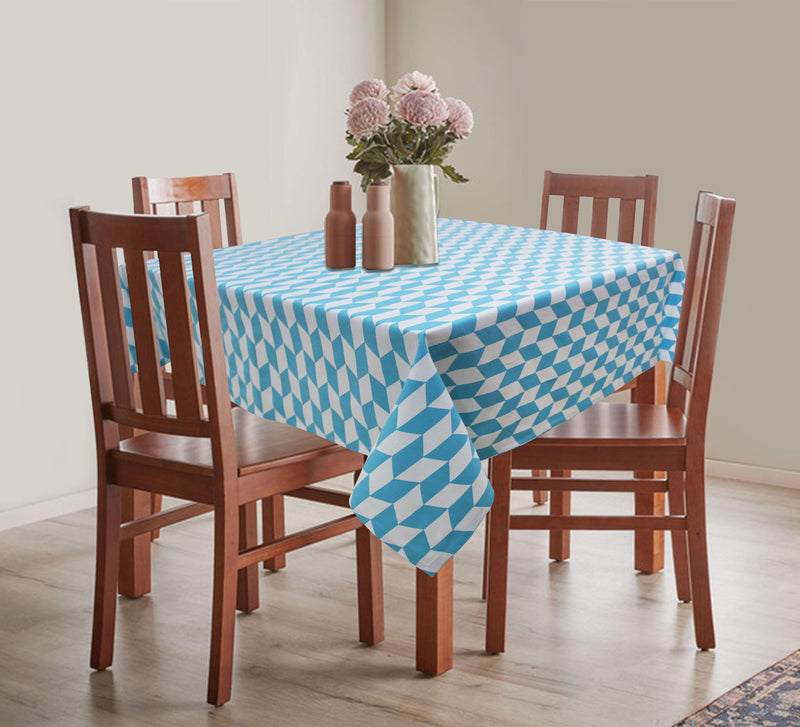 Cotton Classic Diamond Sea Blue 4 Seater Table Cloths Pack Of 1 freeshipping - Airwill