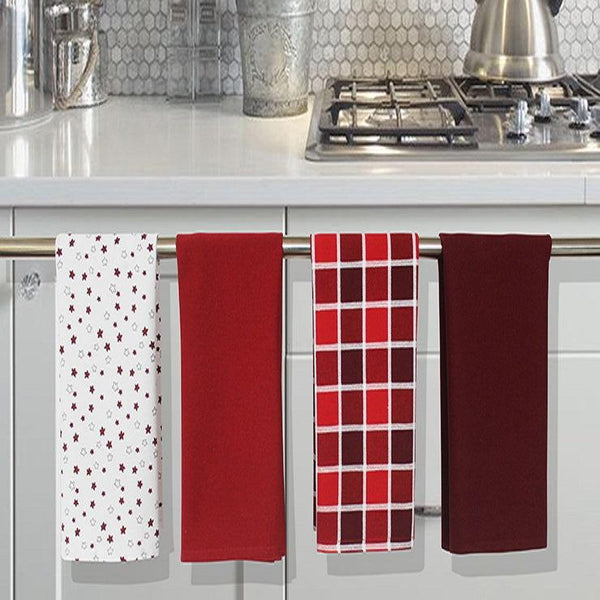 Cotton Star Xmas Kitchen Towels Pack Of 4 freeshipping - Airwill