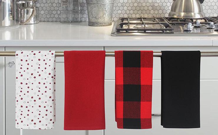 Cotton Check Star Kitchen Towels Pack Of 4 freeshipping - Airwill