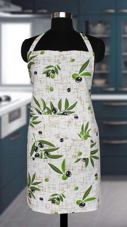 Cotton Anjoe Olive Leaf Free Size Apron Pack Of 1 freeshipping - Airwill