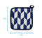 Cotton Classic Diamond Royal Blue Pot Holders Pack Of 3 freeshipping - Airwill