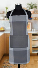 Cotton 4 Way Dobby Grey With Solid Pocket Free Size Apron Pack Of 1 freeshipping - Airwill