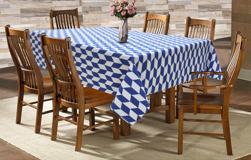 Cotton Classic Diamond Blue 6 Seater Table Cloths Pack Of 1 freeshipping - Airwill