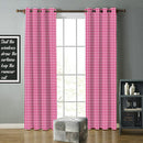 Cotton Gingham Check Rose 9ft Long Door Curtains Pack Of 2 freeshipping - Airwill