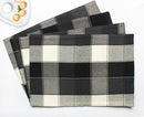 Cotton Dobby Black Table Placemats Pack Of 4 freeshipping - Airwill