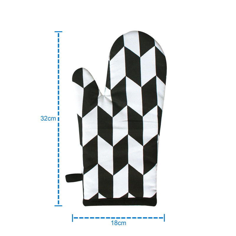 Cotton Classic Diamond Black Oven Gloves Pack Of 2 freeshipping - Airwill
