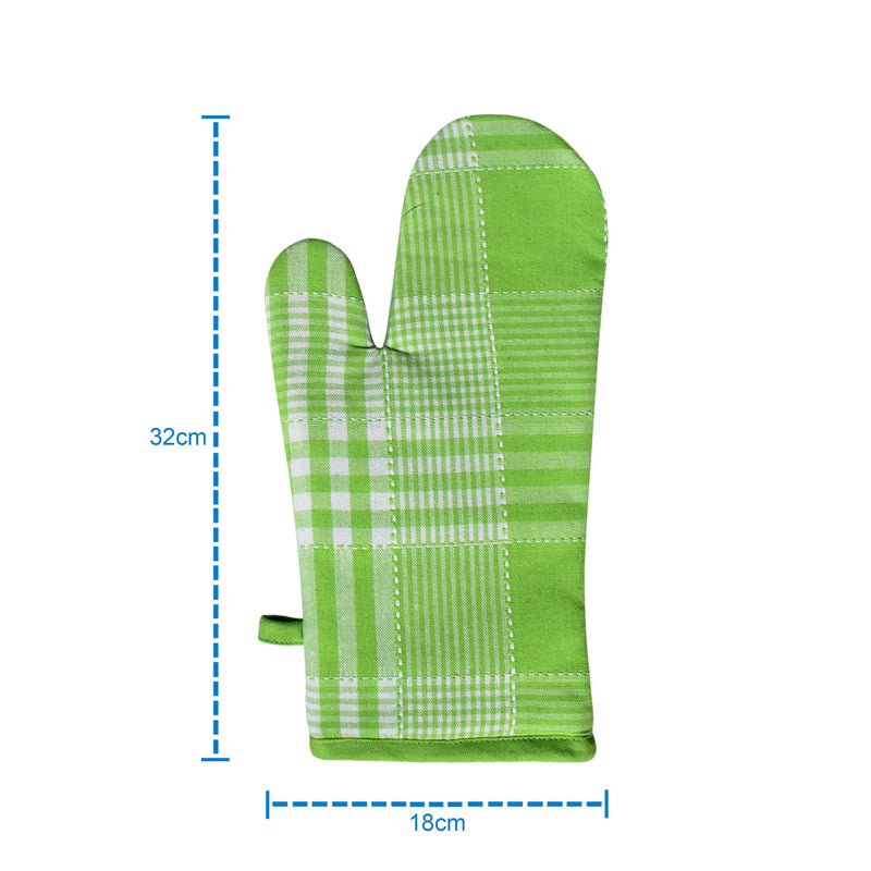 Cotton Track Dobby Green Oven Gloves Pack Of 2 freeshipping - Airwill