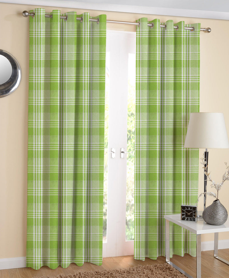 Cotton Track Dobby Green Long 9ft Door Curtains Pack Of 2 freeshipping - Airwill