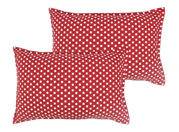 Cotton Polka Dot Red Pillow Covers Pack Of 2 freeshipping - Airwill