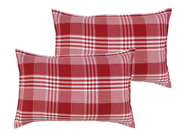 Cotton Track Dobby Red Pillow Covers Pack Of 2 freeshipping - Airwill