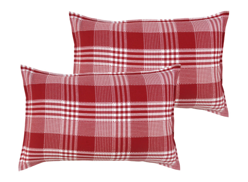 Cotton Track Dobby Red Pillow Covers Pack Of 2 freeshipping - Airwill