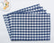 Cotton Gingham Check Blue Table Placemats Pack Of 4 freeshipping - Airwill