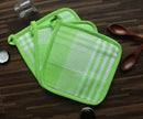 Cotton Track Dobby Green Pot Holders Pack Of 3 freeshipping - Airwill