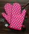 Cotton Polka Dot Pink Oven Gloves Pack Of 2 freeshipping - Airwill