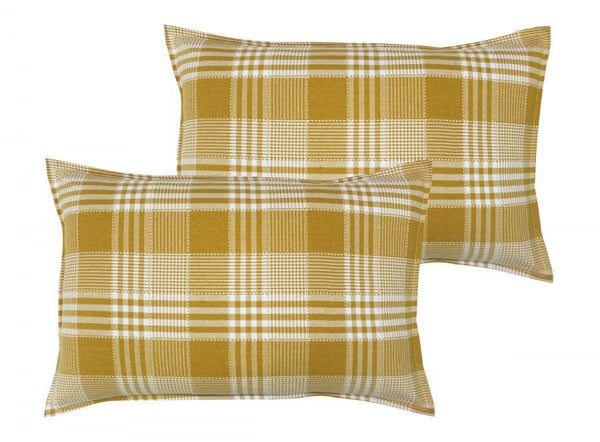 Cotton Track Dobby Yellow Pillow Covers Pack Of 2 freeshipping - Airwill
