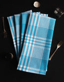 Cotton Track Dobby Blue Kitchen Towels Pack Of 4 freeshipping - Airwill