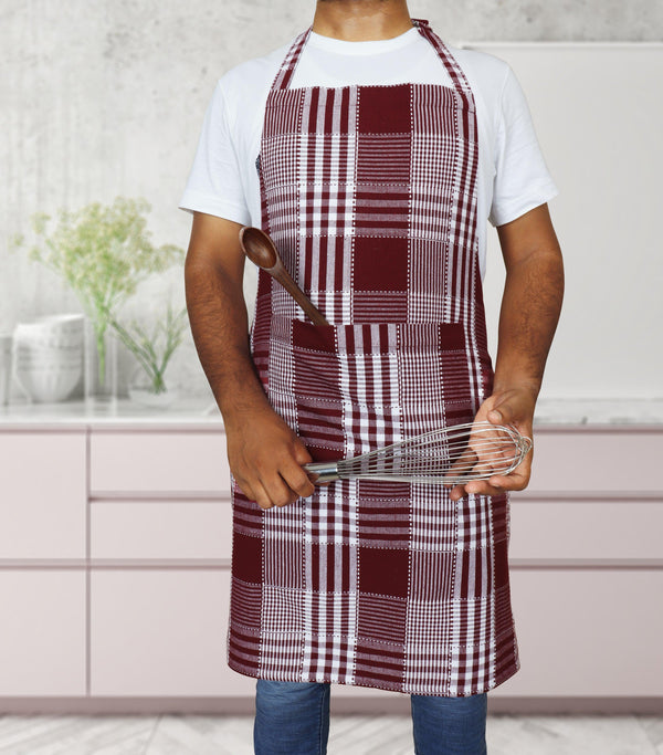 Cotton Track Dobby Maroon Free Size Apron Pack Of 1 freeshipping - Airwill