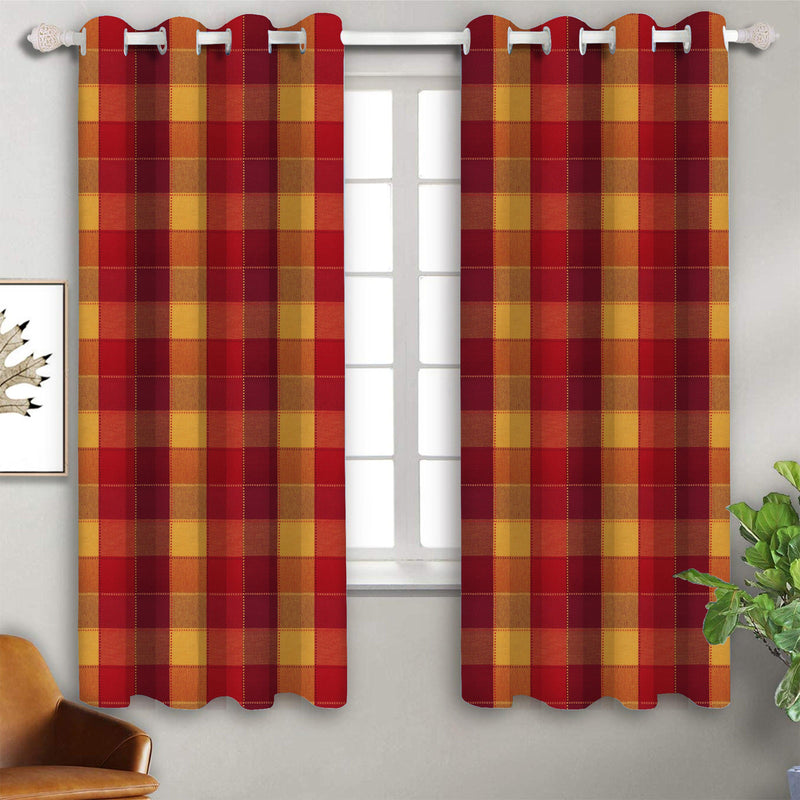 Cotton Dobby Red 5ft Window Curtains Pack Of 2 freeshipping - Airwill