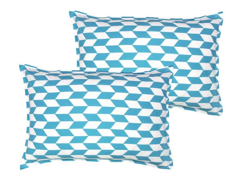 Cotton Classic Diamond Sea Blue Pillow Covers Pack Of 2 freeshipping - Airwill