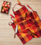 Cotton Check Dobby Red Free Size Apron Pack Of 1 freeshipping - Airwill