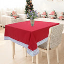 Cotton Red With Lace Border 2 Seater Table Cloths Pack Of 1 freeshipping - Airwill