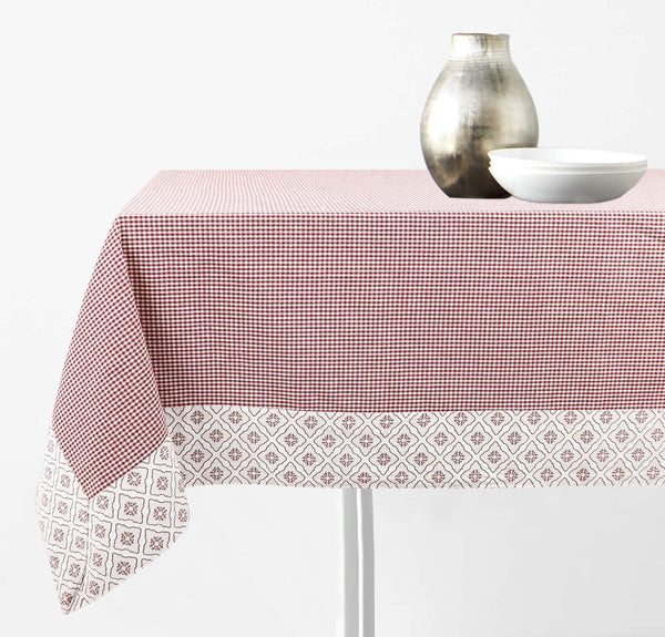 Cotton Xmas Small Red Check with Border 4 Seater Table Cloths Pack of 1 freeshipping - Airwill
