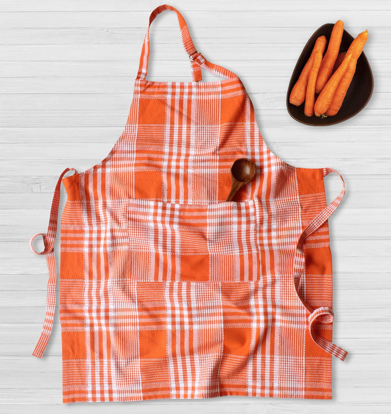 Cotton Track Dobby Orange Free Size Apron Pack Of 1 freeshipping - Airwill