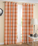Cotton Track Dobby Orange Long 9ft Door Curtains Pack Of 2 freeshipping - Airwill