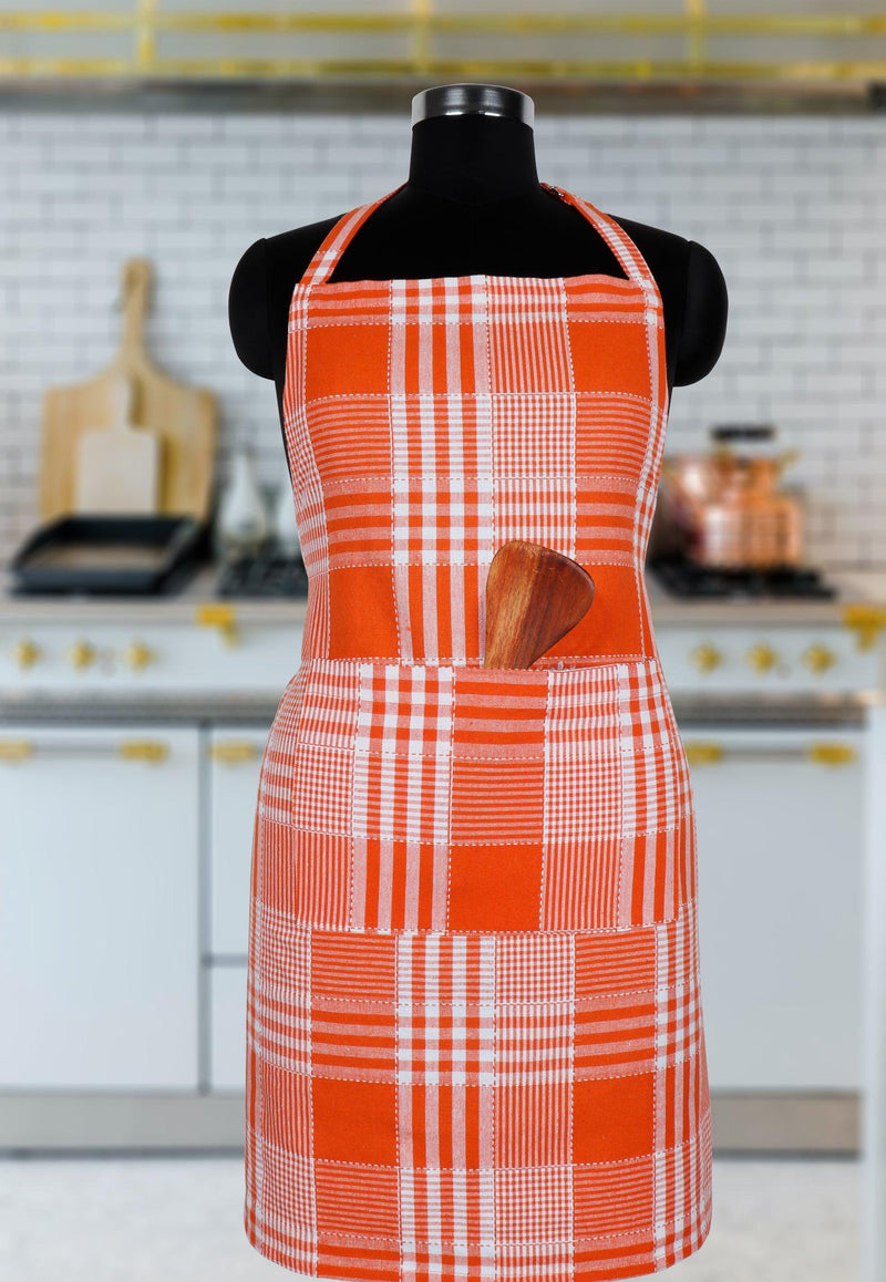 Cotton Track Dobby Orange Free Size Apron Pack Of 1 freeshipping - Airwill