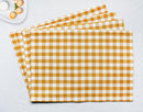 Cotton Gingham Check Yellow Table Placemats Pack Of 4 freeshipping - Airwill