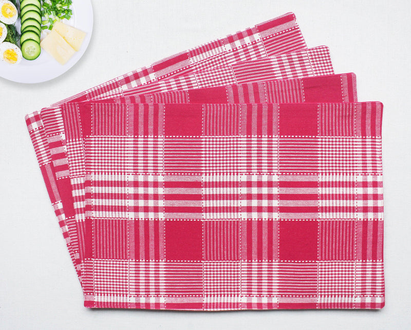 Cotton Track Dobby Pink Table Placemats Pack of 4 freeshipping - Airwill