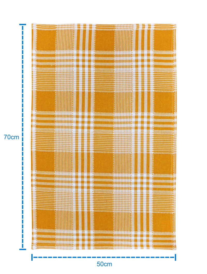 Cotton Track Dobby Yellow Kitchen Towels Pack Of 4 freeshipping - Airwill