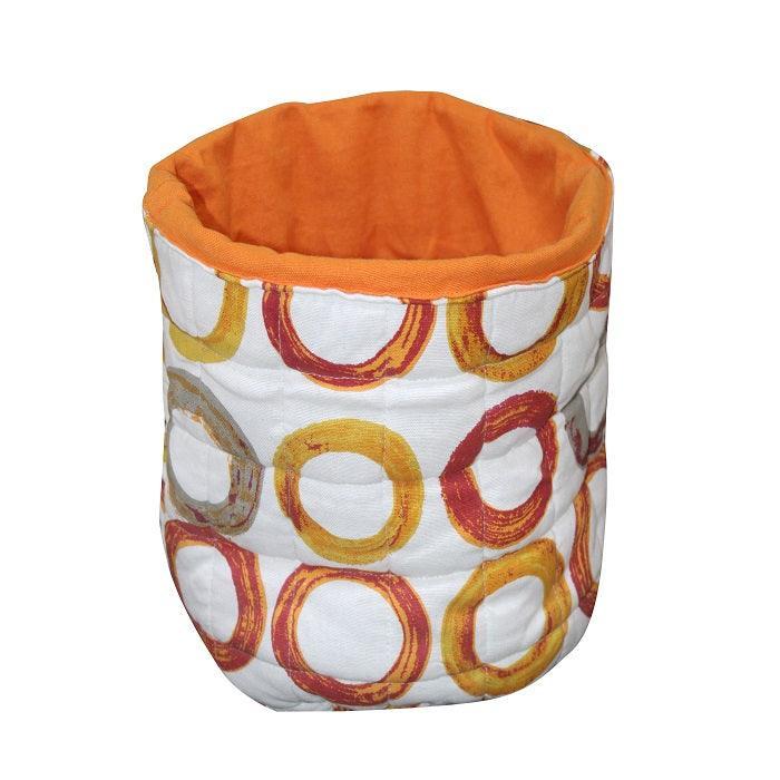 Cotton Red and Yellow Circle Fruit Basket Pack Of 1 freeshipping - Airwill