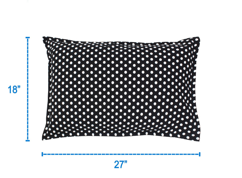 Cotton Polka Dot Black Pillow Covers Pack Of 2 freeshipping - Airwill