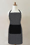 Cotton Black Polka Dot with Solid Pocket Free Size Apron Pack Of 1 freeshipping - Airwill