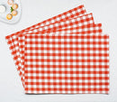 Cotton Gingham Check Orange Table Placemats Pack Of 4 freeshipping - Airwill