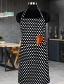 Cotton Black Polka Dot Free Size Apron Pack Of 1 freeshipping - Airwill