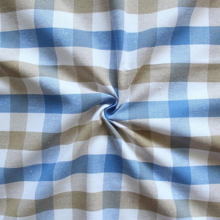 Cotton Lanfranki Blue Check 7ft Door Curtains Pack Of 2 freeshipping - Airwill