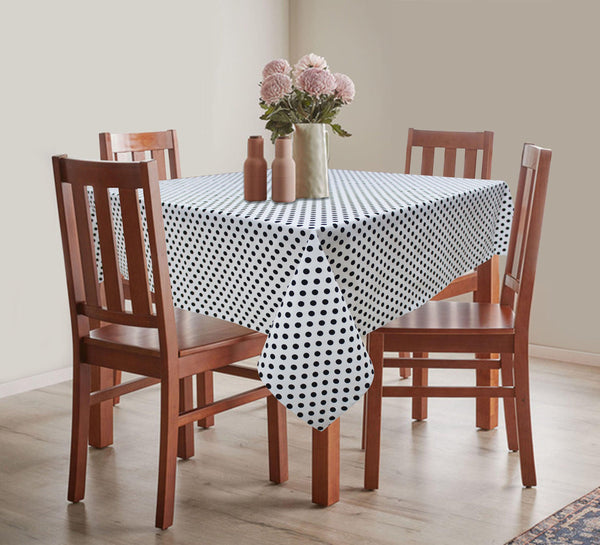 Cotton White Polka Dot 4 Seater Table Cloths Pack Of 1 freeshipping - Airwill